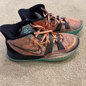 Nike Kyrie 7 EP Coral, Aqua, and Black Basketball Shoes